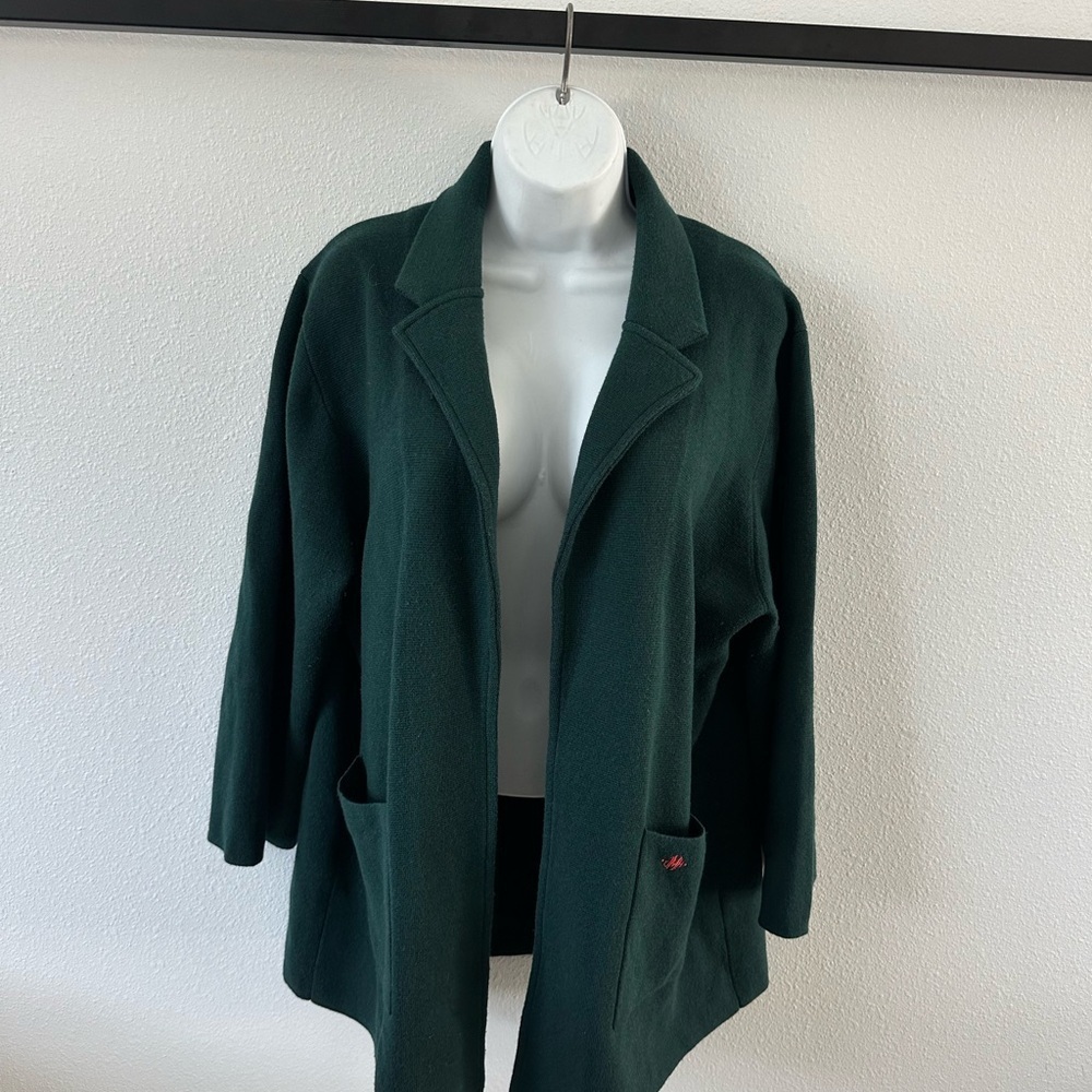 J Crew women’s Green open Front with pockets blazer size XXL